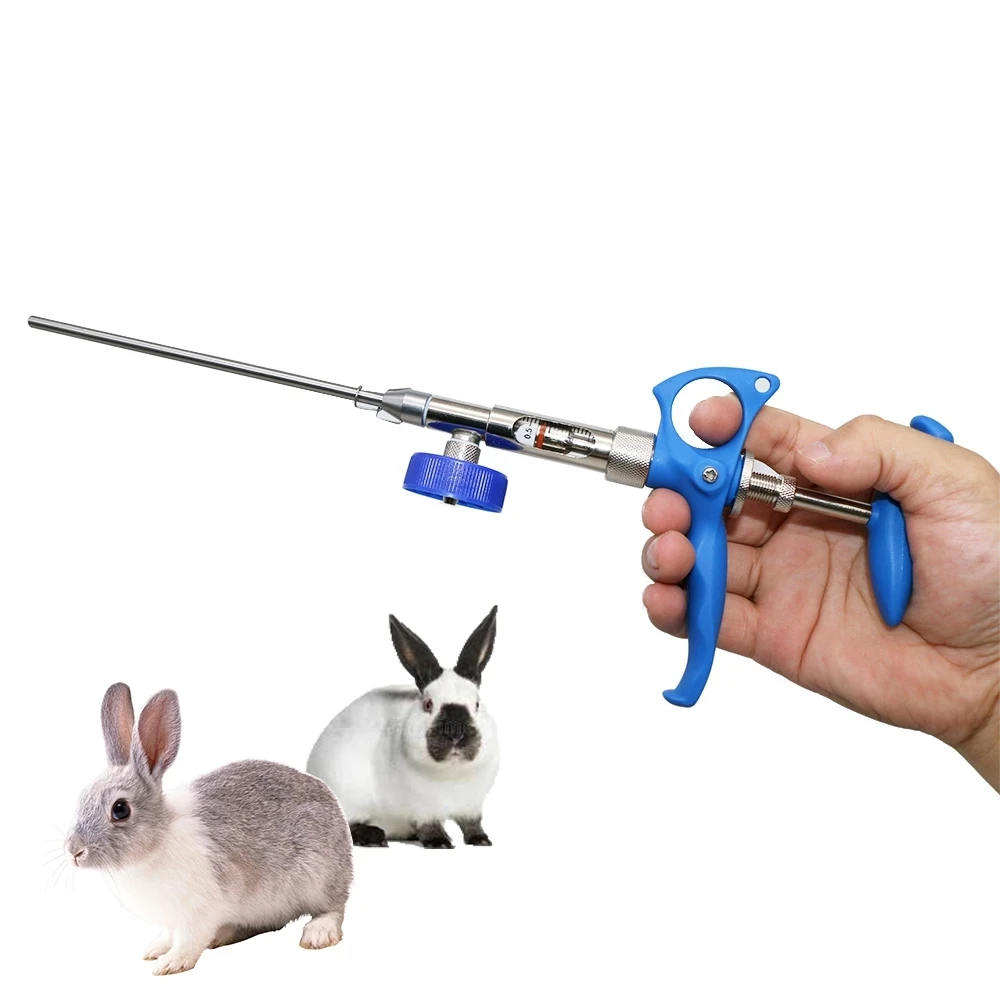 2ml Rabbit Artificial Continuous Insemination Gun Adjustable Rabbit Insemination Gun Farm Animals Reproduction Equipment