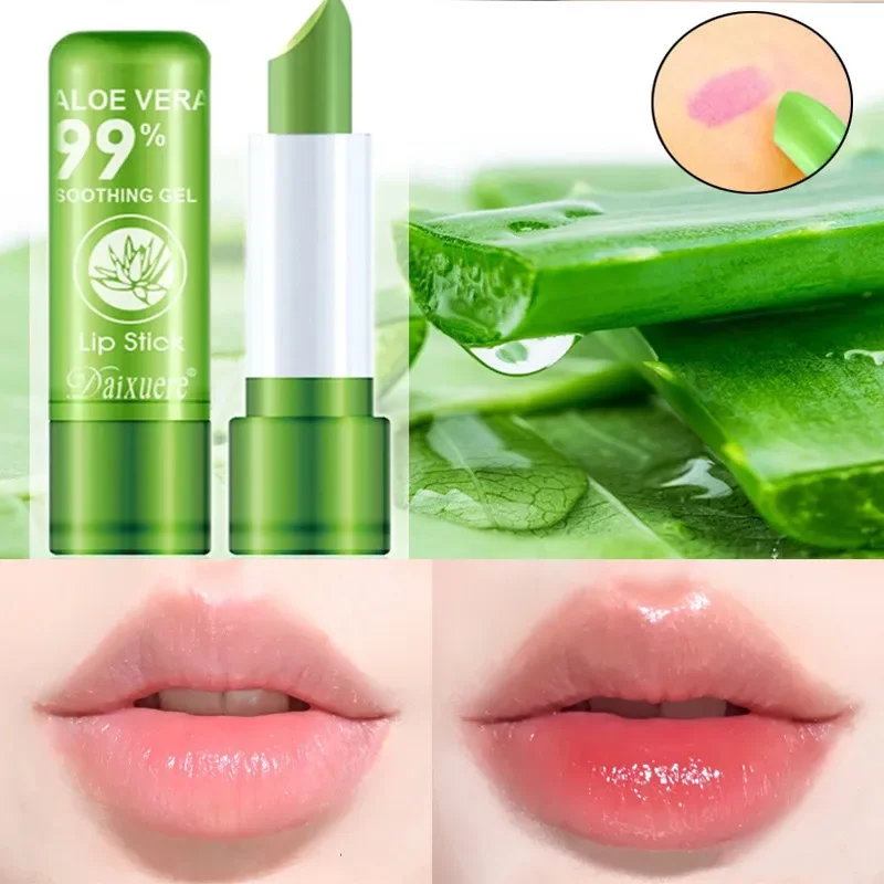 Moisture Lip Balm Long-Lasting Natural Aloe Vera Lipstick Color Mood Changing Long Lasting Moisturizing Lipstick Anti Aging HOT