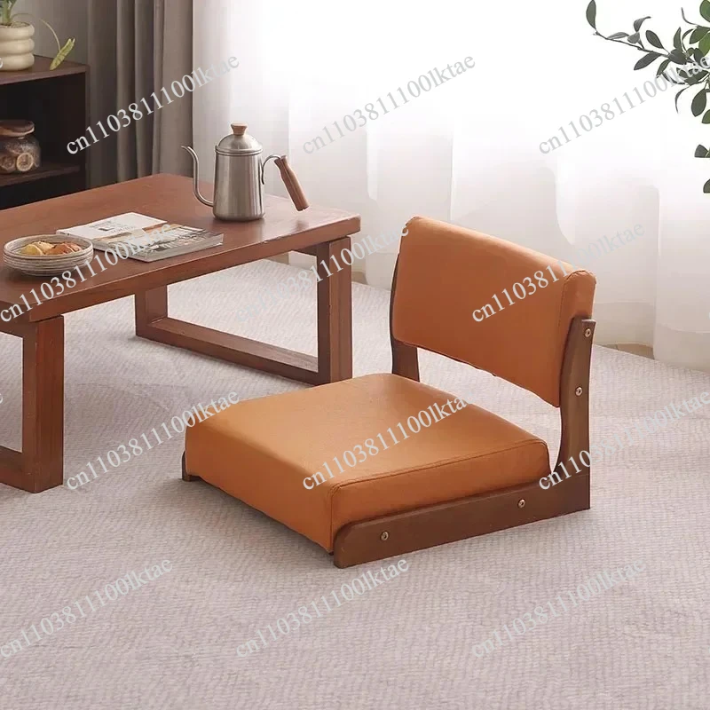 Japanese Tatami Chair Backrest Solid Wood Bed Legless Seat Bay Window Single Lazy Sofa Floor Chair Bedroom Sitting Furniture