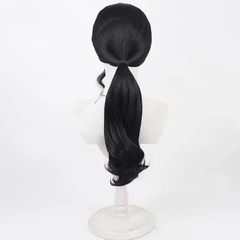 Peluca de Anime Kyoraku Shunsui, pelo sintético largo y rizado para cuero cabelludo medio, pelucas de Cosplay, peluca de fibra resistente al calor