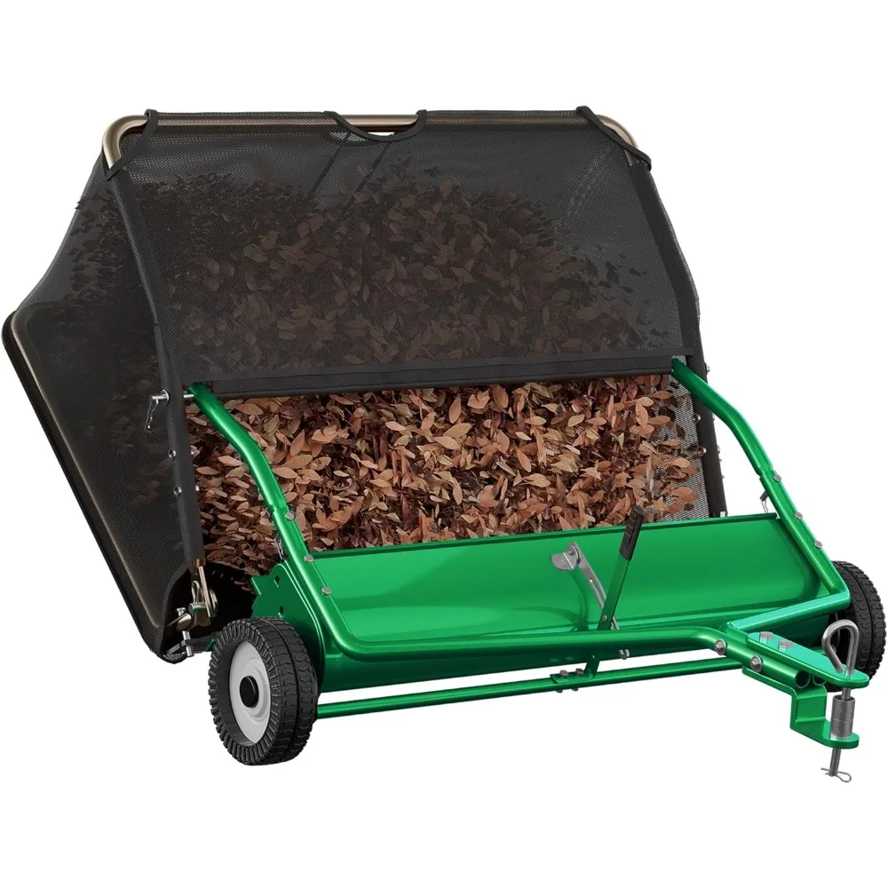 

42" Tow Behind Lawn Sweeper, Pull Behind Grass Catcher with 18.55 cu. ft Large Hopper, Heavy Duty Leaf & Grass Collector, Adjust