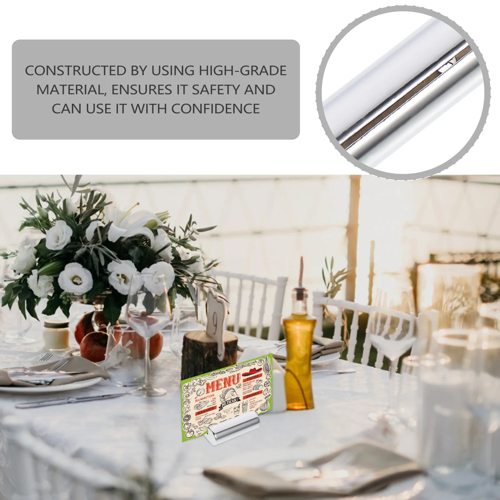 

2pcs Metal Tag Price Rack For Retail Store Restaurant Office Wedding Display Baking Label Holder Holder Folder Tag