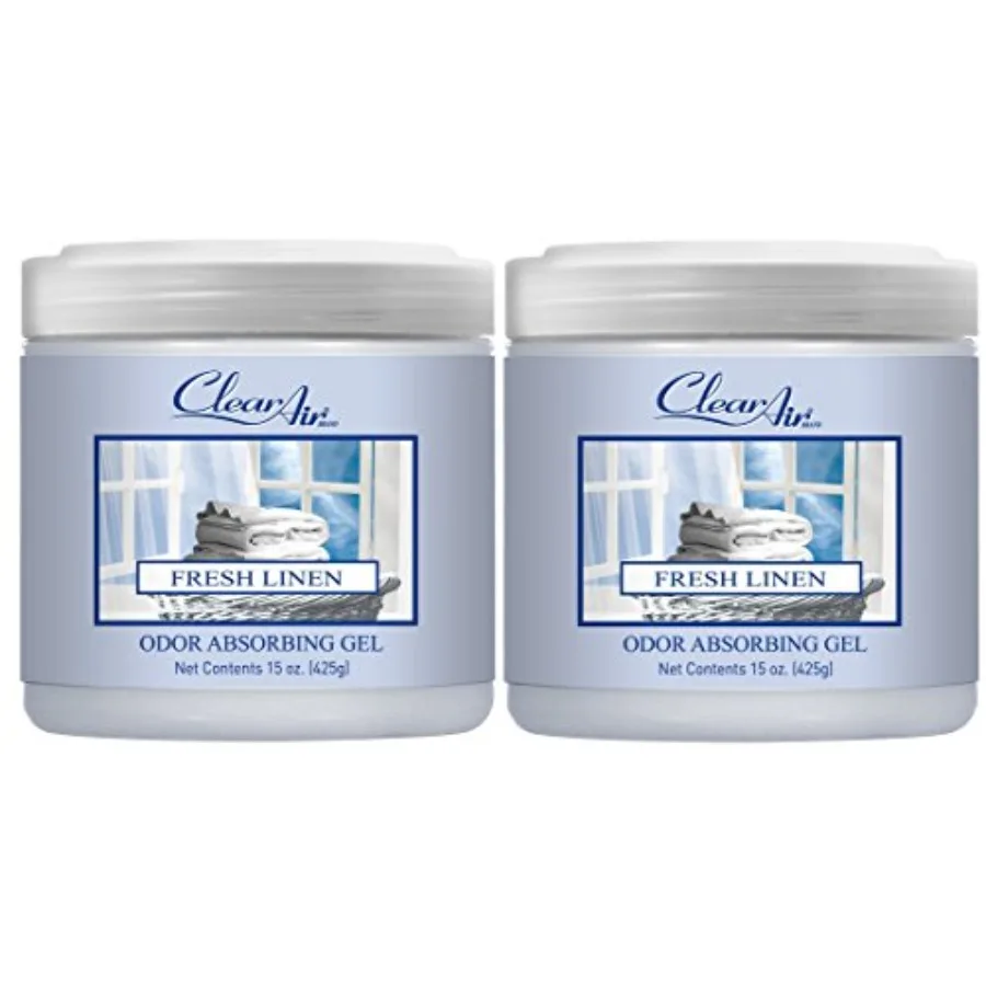 

Clear Air 15oz Gel Odor Eliminator - Absorb and Remove Strong Odors from Pets, in Bathrooms, Basements, Garage, Cars, RVs and B