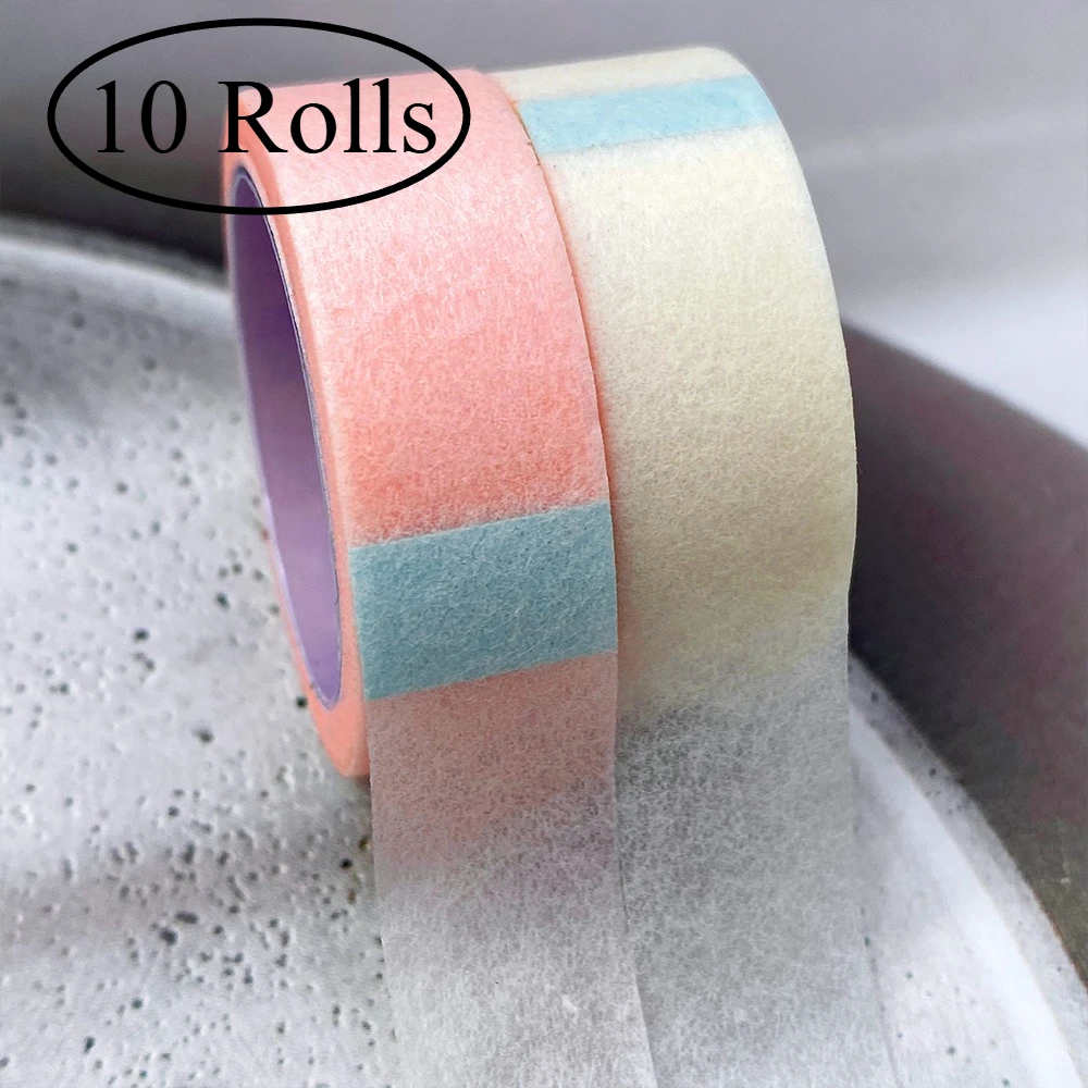 10 Rollen Wimpernband, professionelles Wimpernverlängerungs-Patch unter den Augenklappen, bunte Bänder, atmungsaktives Zubehör für Wimpernverlängerungen