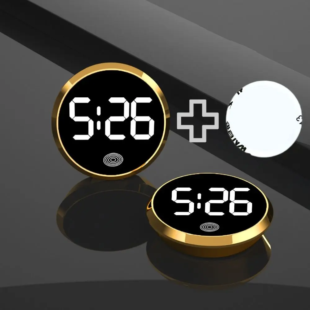 Touch-Activated Car Dashboard Clock LED Time Display Mini LED Electronic Watch Novelty Mute Luminous Car Clock Home/Office