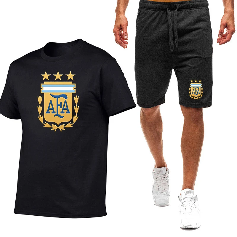 

Argentina Winning Boxing Summer Popular Good Quality Comfortable T-shirts + Shorts Hot Sale Color Short Sleeved Suit
