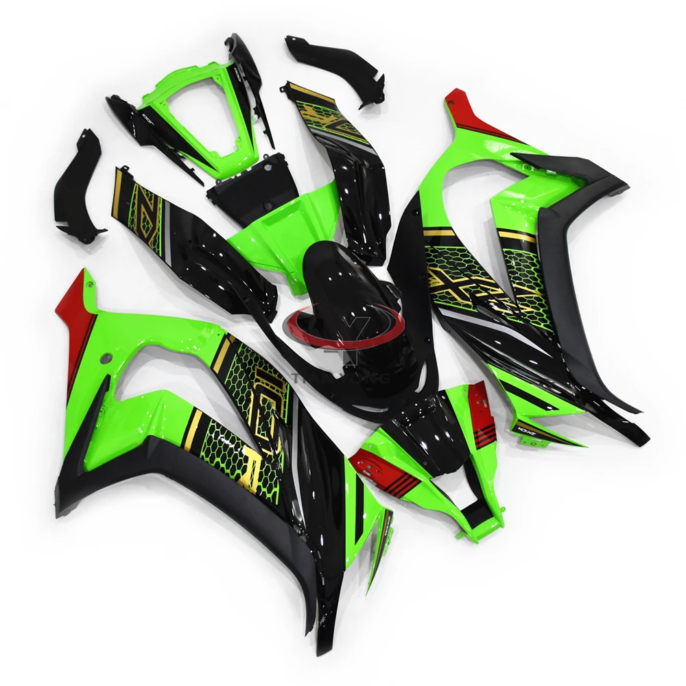Bodywork Motorcycle Full Fairing Kit For ZX10R 2011 2012 2013 2014 2015 ZX 10R Cowling Green Grid Black Red Gold
