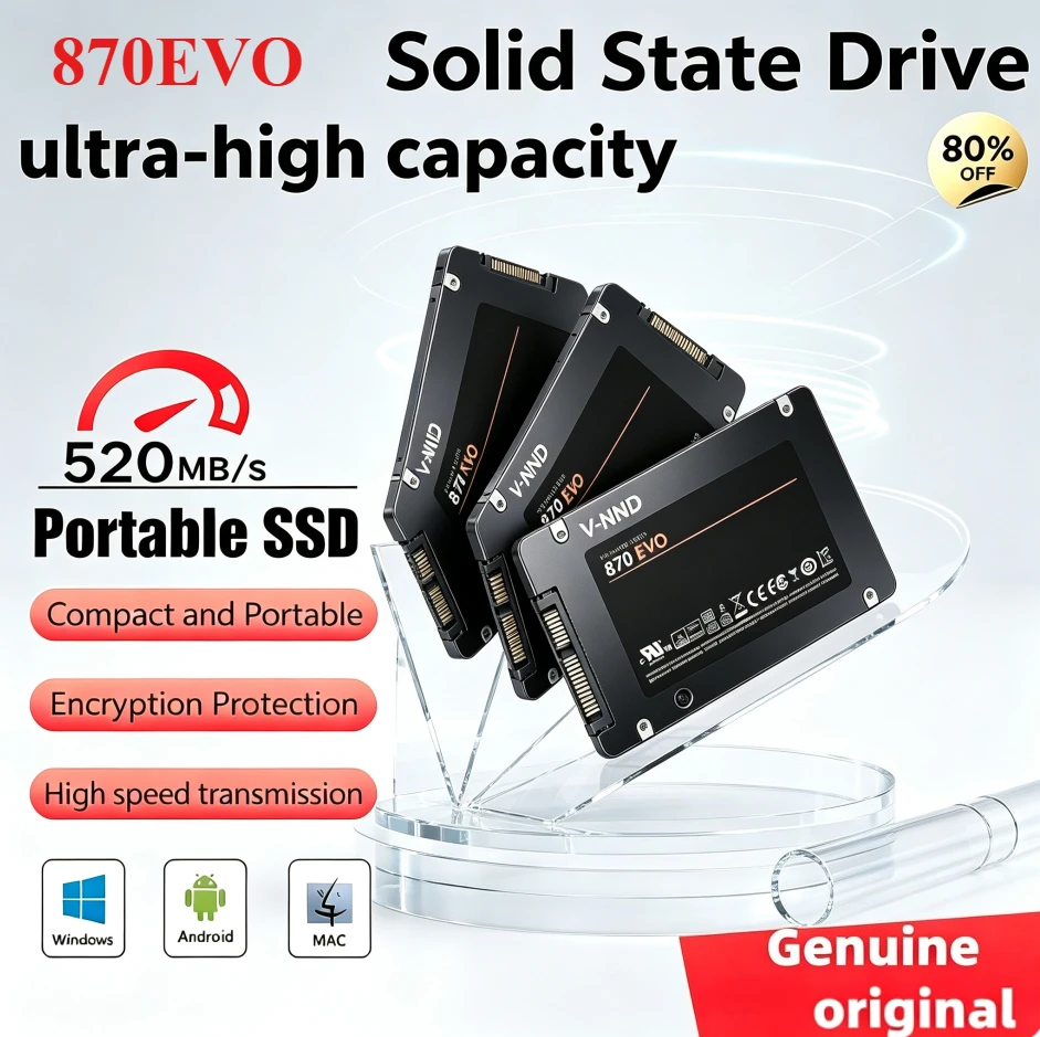 Brand+Original 870EVO New Solid State Disk SSD 1TB Internal HDD Hard Drive Sata3 2.5 Inch For Laptop Microcomputer Desktop