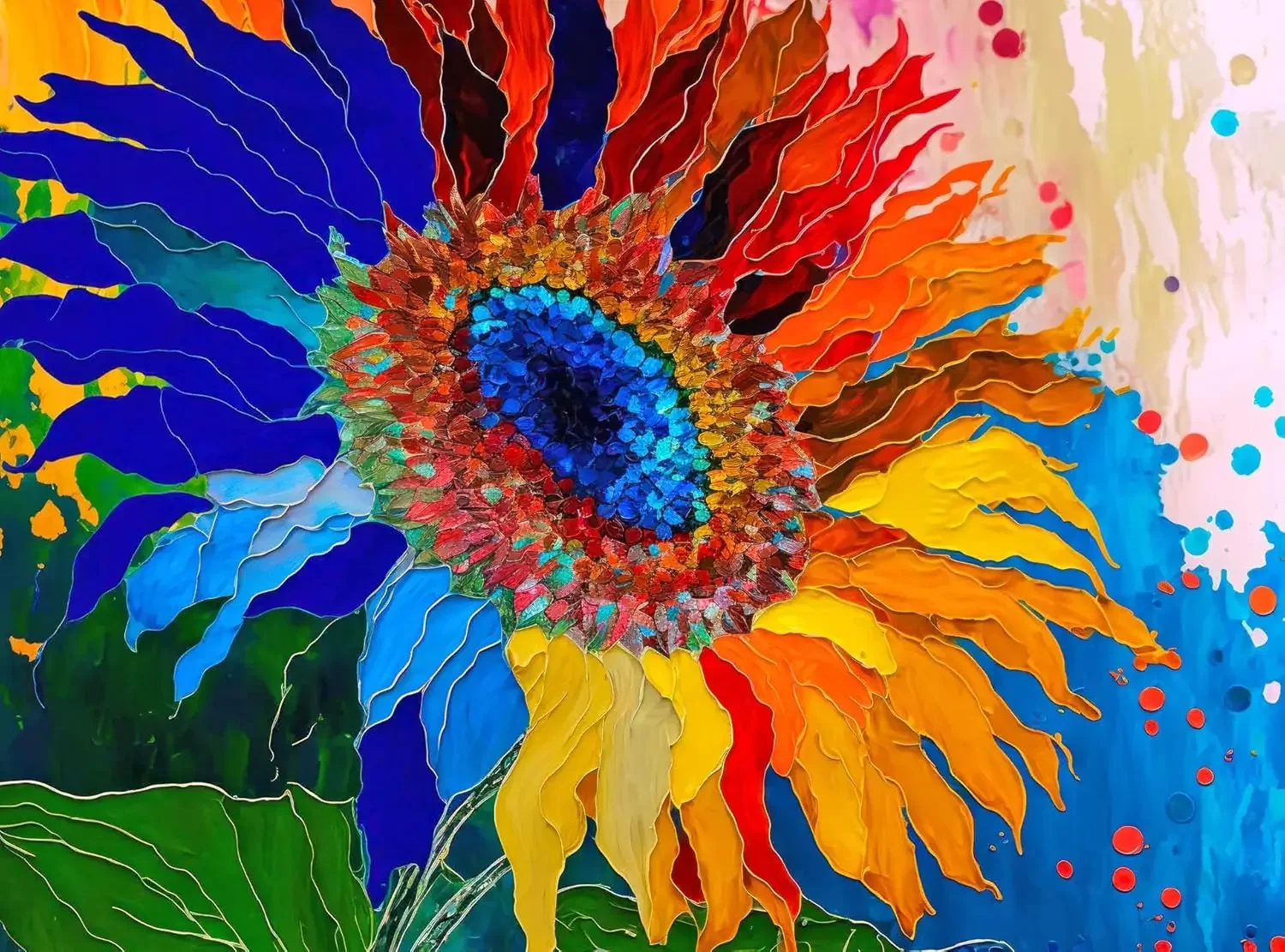 300/500/1000pcs Jigsaw Puzzle Sunflower Kaleidoscope Paper Puzzle Gift for Family Holiday Birthday Gift Living Room Wall Decor