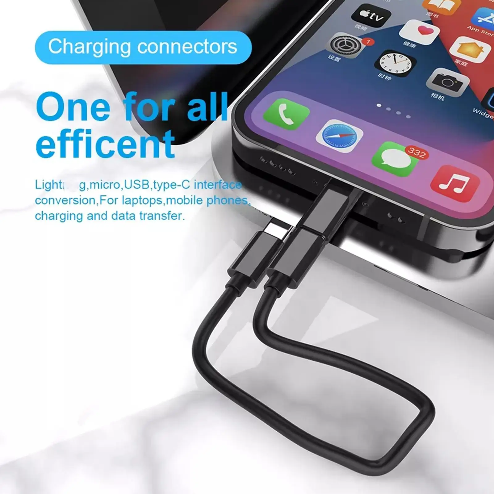 Multifunctional 60W Type C Data Cable Set Fast Charge For IPhone Chargers Storage Box Card Pin Travel Box Phone Holder