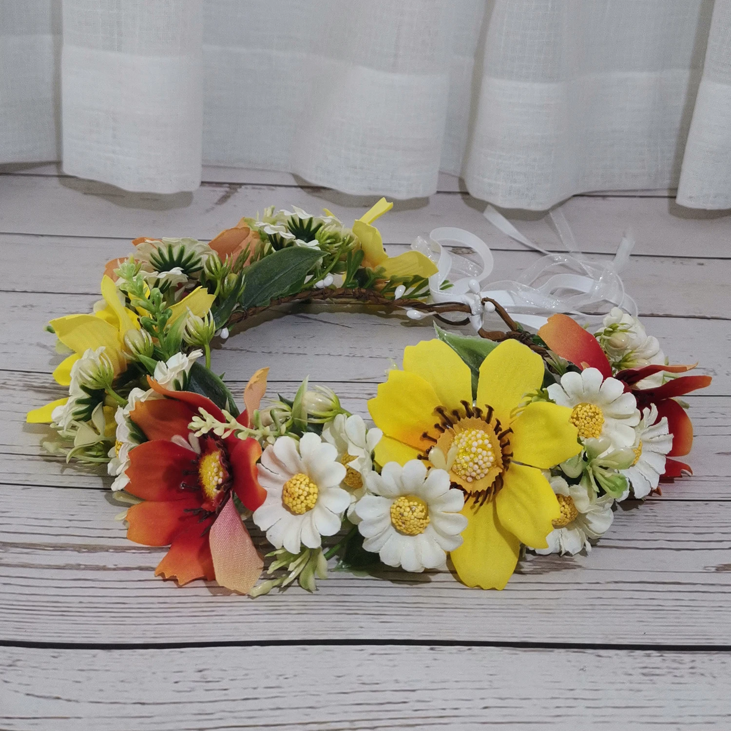 6pcs Artficial Flower Crown Girls Headband Wedding Hair Accessories Headdress Women Girls Floral Garland Bridal Flower Headwear