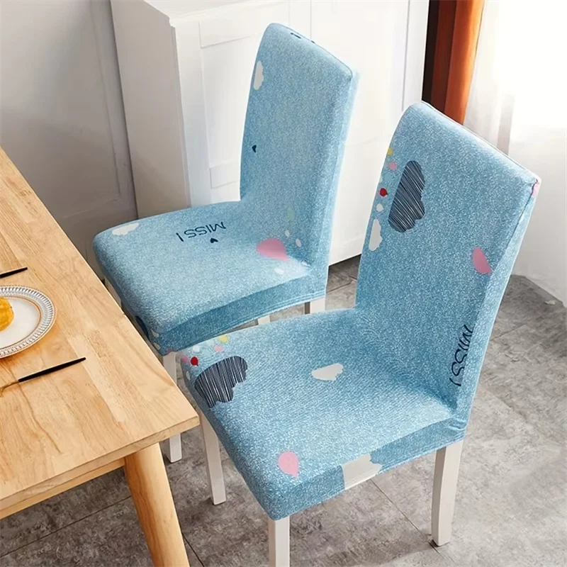 

Суперэластичный полиэстеровый чехол на сиденье обеденного стула с принтом, спинка, пыль, декоративный чехол на стул, универсальный защитный чехол для стула