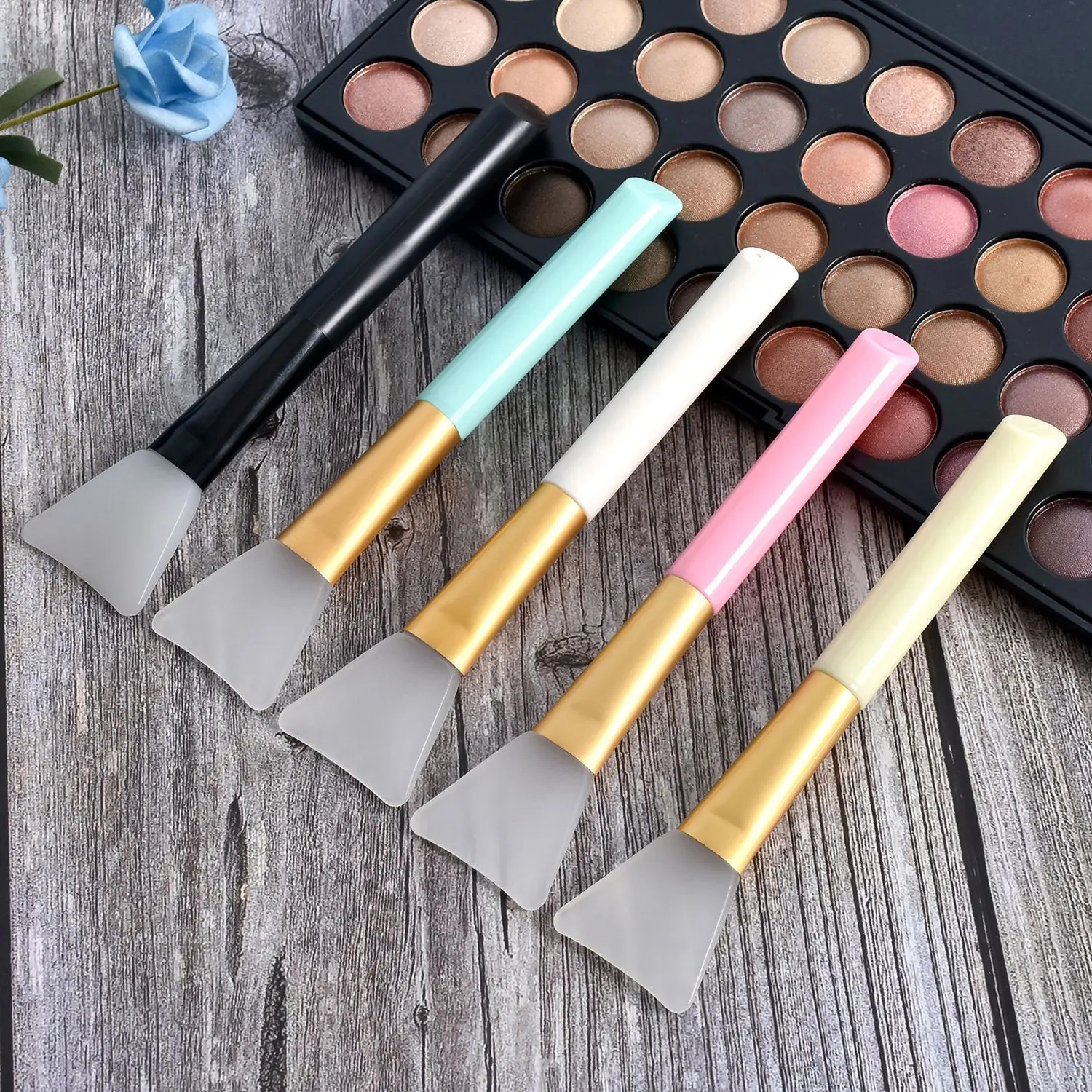 신제품 실리콘 페이셜 마스크 브러시 얼굴 피부 관리 도구 부드러운 헤드 DIY 머드 필름 조정 브러시 경사진 꼬리 얼굴 미용 도구