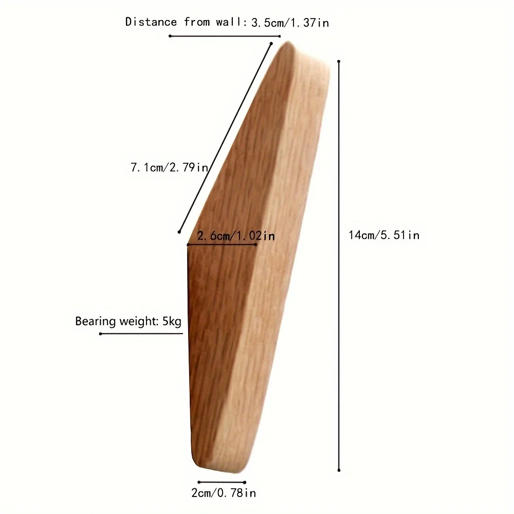 1 sztuk/zestaw kreatywny japoński dębowy haczyk na ścianę z drewnianym haczykiem wieszak na ubrania szalik ręcznik na słuchawki dekoracja