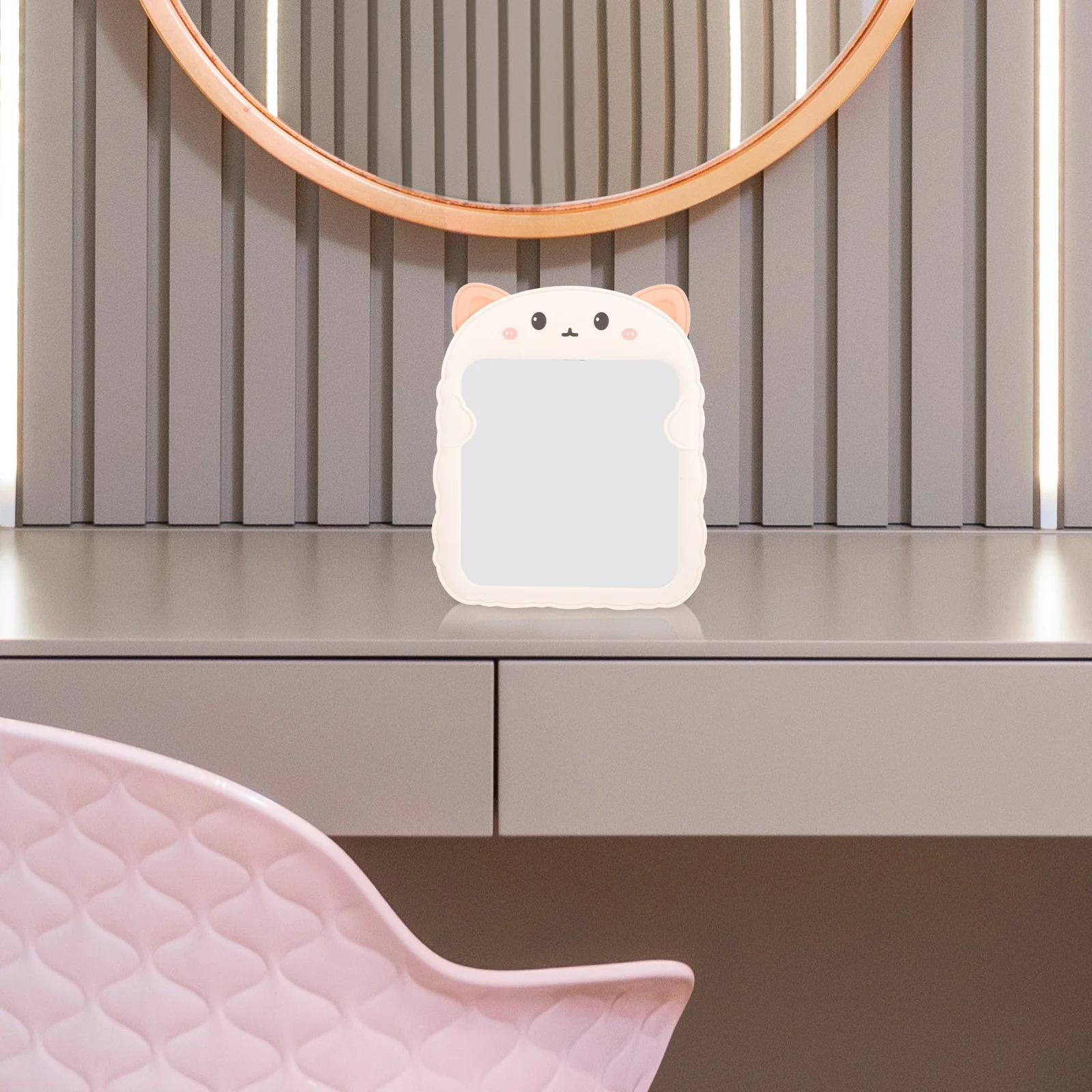 Opvouwbare make-upspiegel Cat Ear Desktop Stand Draagbare reismake-upspiegel Opvouwbare make-upkast Handspiegels