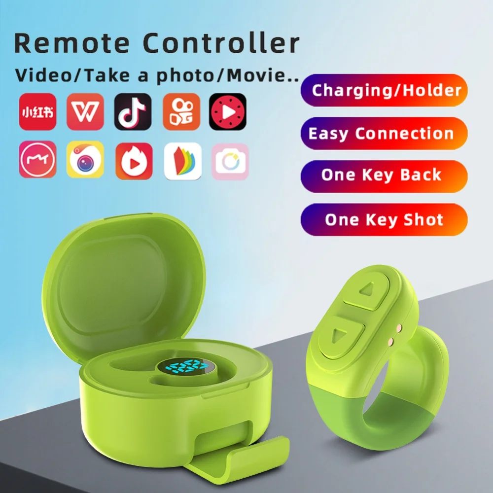For Scrolling Ring Camera Video Recording Remote Digital Charging Case Camera Remote Bluetooth-Compatible for for for for for