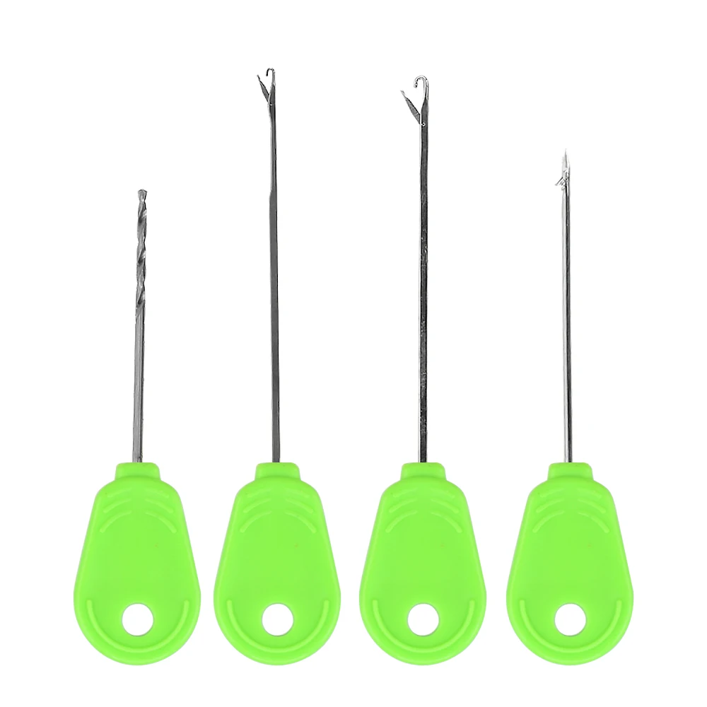 Hirisi BT06 4 Stuks Karpervissen Aas Naald Met Opbergdoos Professionele Aas Threading Gereedschap Karpervissen Vissen Accessoires