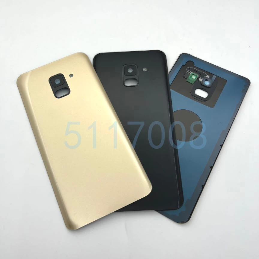 

For SAMSUNG Galaxy A8 2018 A530 A530F Back Glass Battery Cover Rear Door Housing Case With Camera Lens Replacement