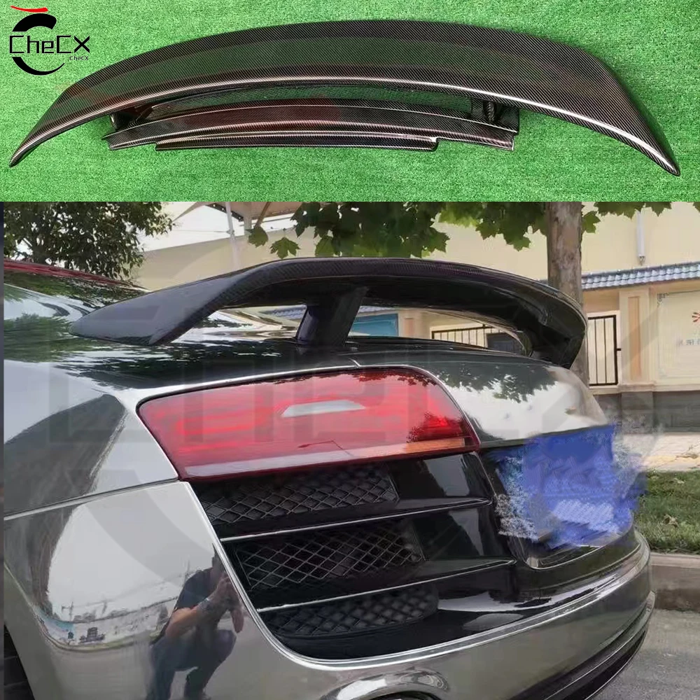 Carbon Fiber / FRP Car Rear Trunk Spoiler Active Wing Lip For Audi R8 V8 V10 2007 - 2016 Rear Trunk Boot Lip Spoiler Auto Racing