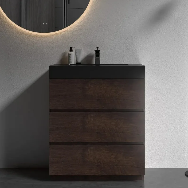 30 Inch Bathroo anity with Sink, odern Sall Bathroo Storage, Includes Oelow Feature