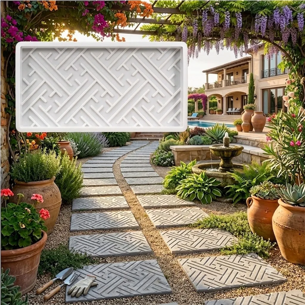 DIY tile making mold for outdoor garden paving bricks, suitable for construction of courtyard walkways and garden paths