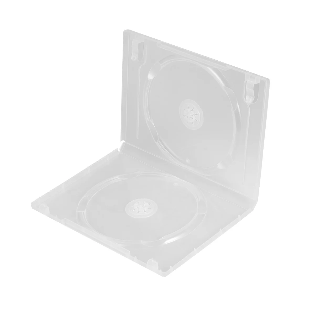 

6pcs Cd Storage Box Transparent Large Capacity Portable Organizer Home Cinema Double Disc Holder Cd Case Media Video Storage