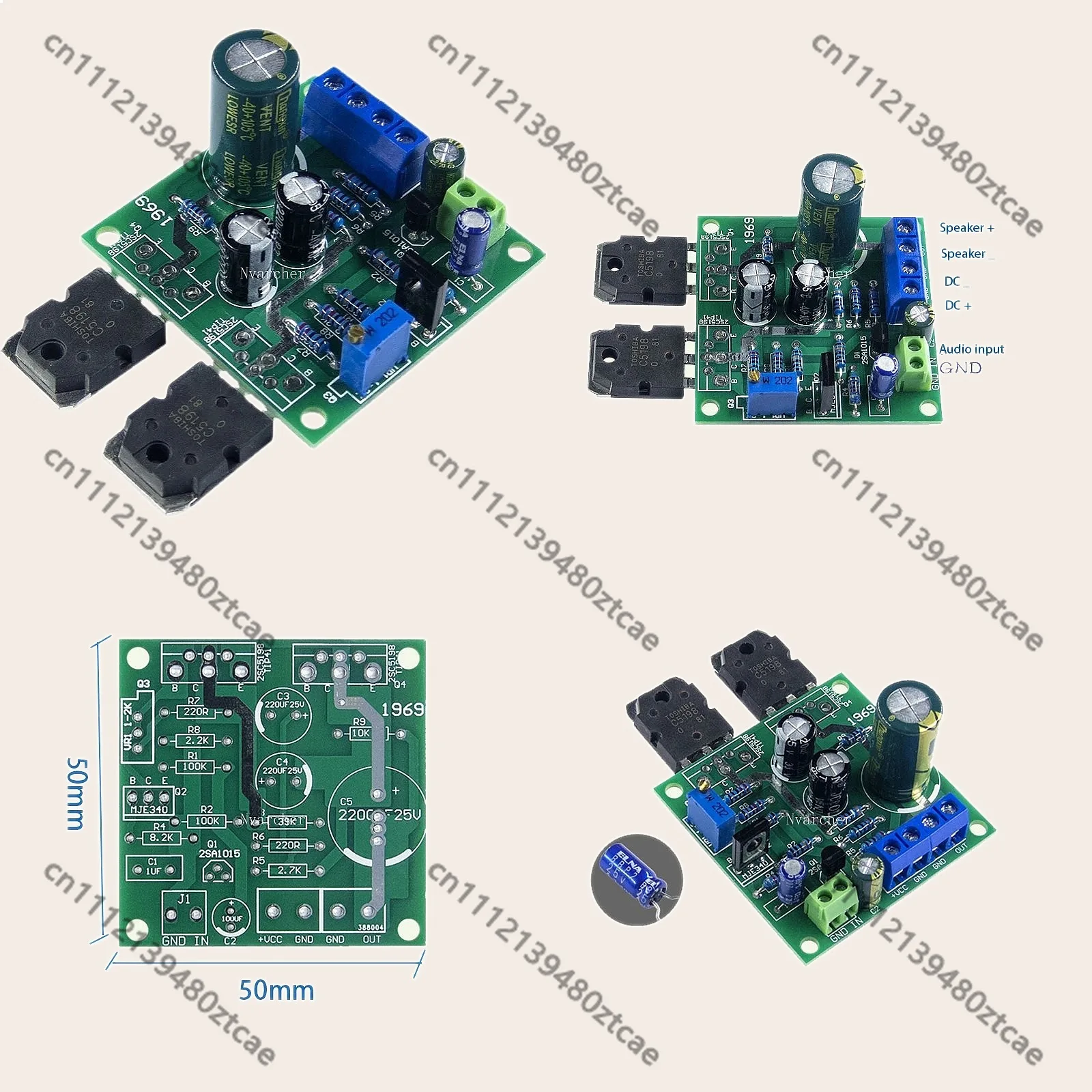 narcher-pure-class-a-1969-power-amplifier-finished-board-dc-12-30v-hifi-stereo-audio-amp