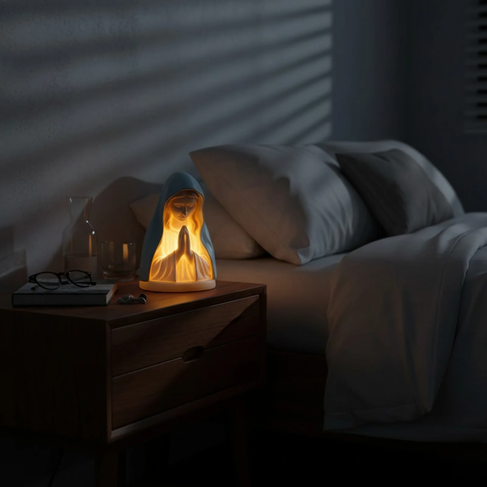 

Ночник с защитой для глаз, светодиодная настольная лампа с изображением Девы Марии из смолы, ручная работа, религиозное украшение для дома