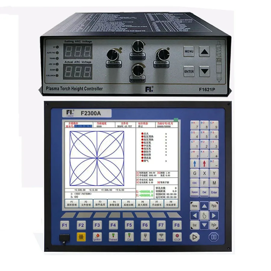 F2300A 2-axis CNC system plasma controller+F1621 arc voltage regulator flame plasma cutting machine equipment