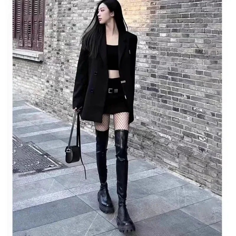 Women Pointed Toe Over The Knee Boots Women\'s Flock Thigh High Boots Winter Ladies Slim Super High Heels Female Shoes