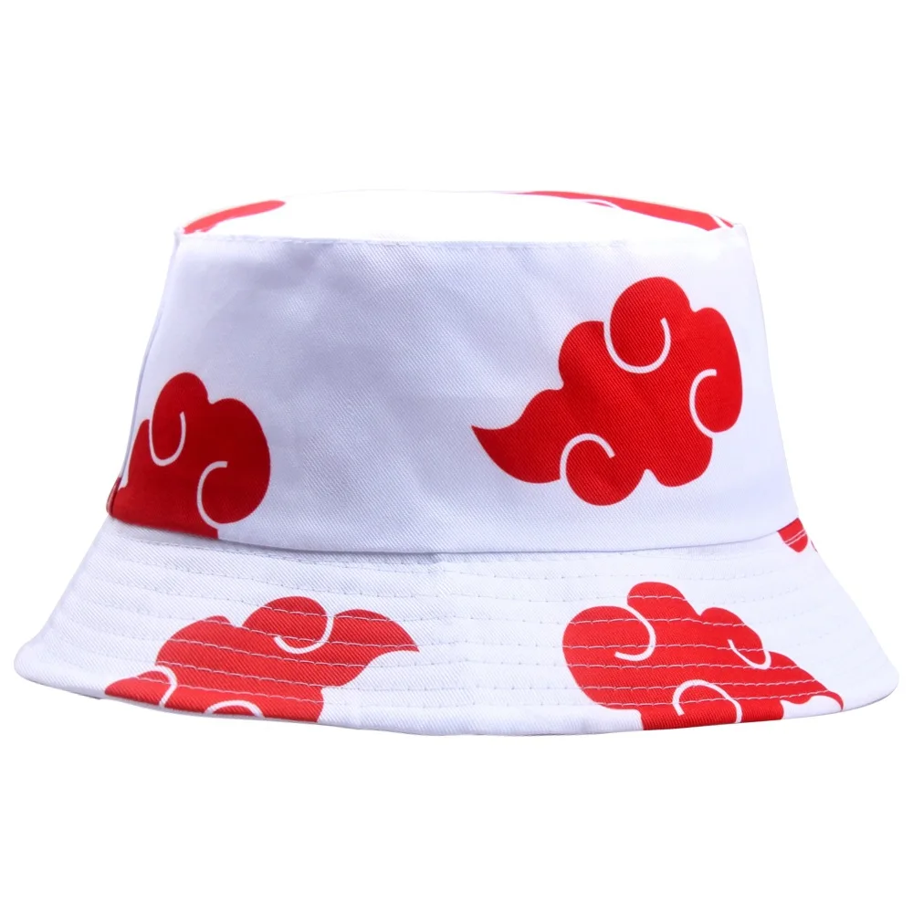 Estilo quente Anime Ninja Nuvens Bucket Cap Cosplay Akatsuki Moda Dos Desenhos Animados Chapéu Esportes Ao Ar Livre Adereços