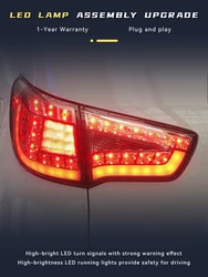 Tail Lights For Kia Sportage 2010-2014 Taillight Modified Highlight LED DRL Lens Brake Rear Lamp Turn Signal Assembly Accessorie