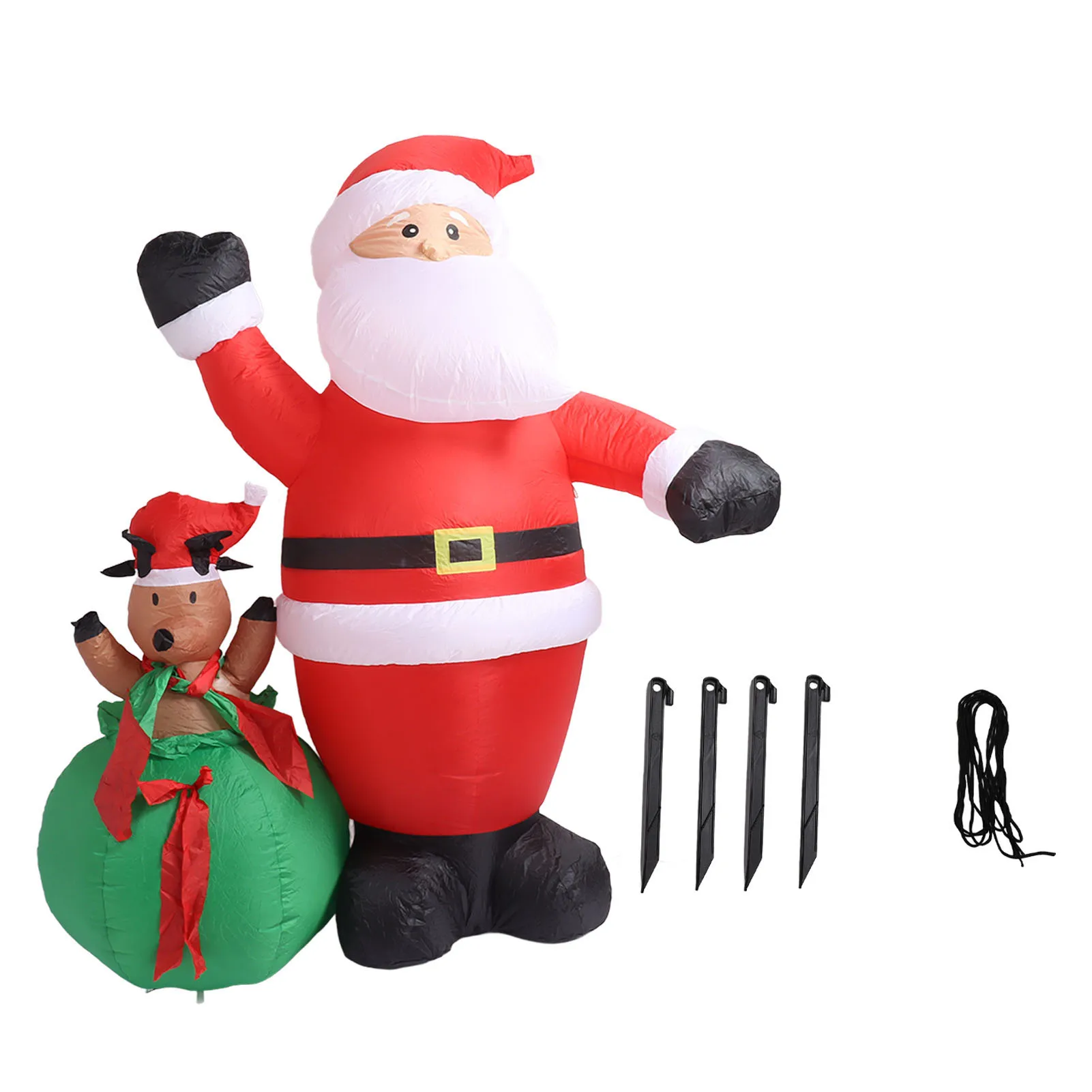 

Christmas Inflatable Decor 6.2ft Santa and Deer IP44 Waterproof Outdoor Yard Festival Decorations for Christmas with LED Light