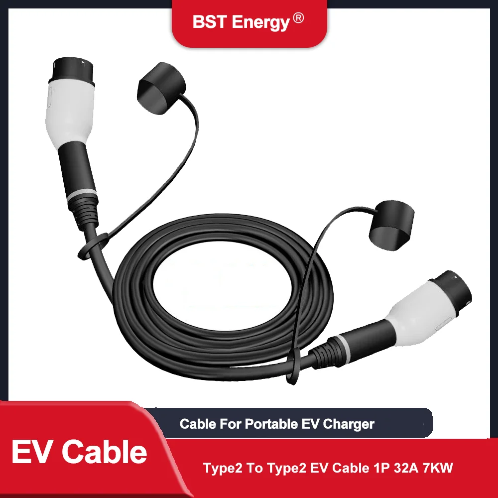 

Кабель для зарядки электромобиля 32A 7KW Портативный шнур для электромобиля 3,5 м 5 м Тип 2 IEC 62196 Зарядная станция переменного тока с вилкой «папа-мама»