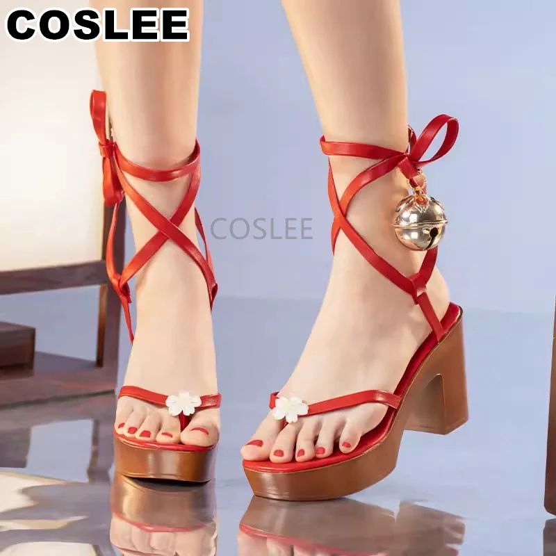 

COSLEE Genshin Impact Sparkle Shoes Cosplay High Heels Outfit Costume Used Accessories Hot Game