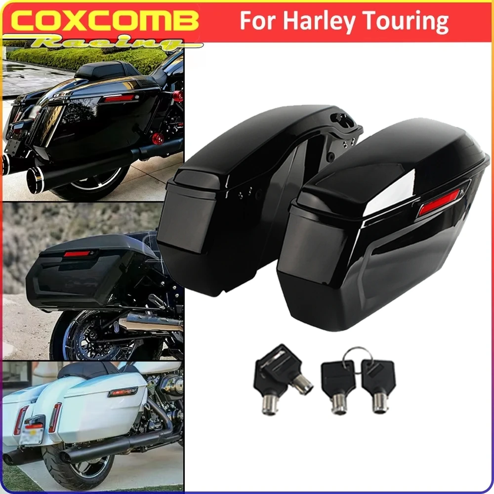 Trunk Side Bags Luggage Storage Box For Harley Touring Electra Glide FLHT FLHTCU FLHTCUE Motorcycle Hard Saddlebags Saddle Bags