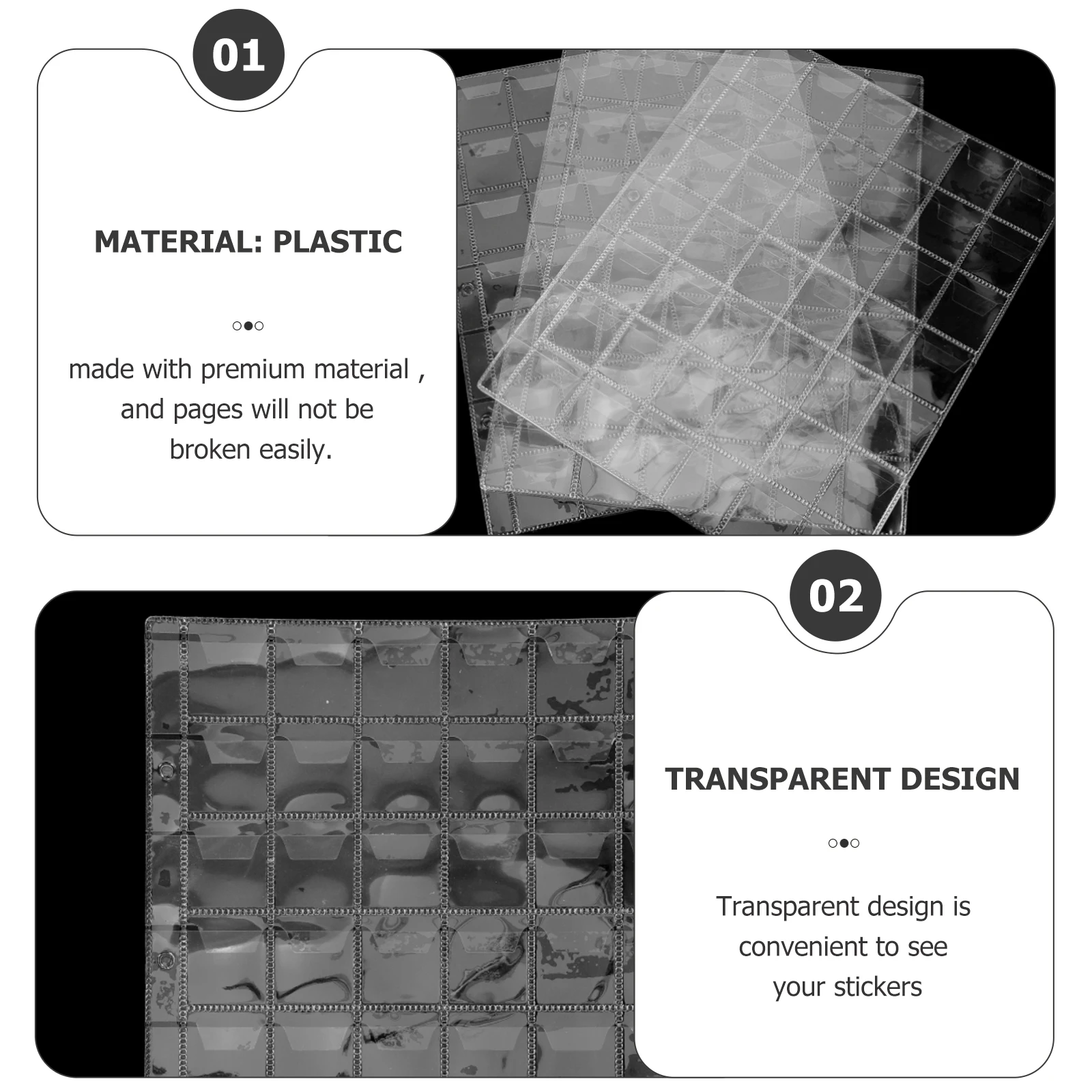 

5pcs Commemorative Coin Storage Book Plastic Transparent Money Holder for Banknotes Collector Album Pocket Keeper