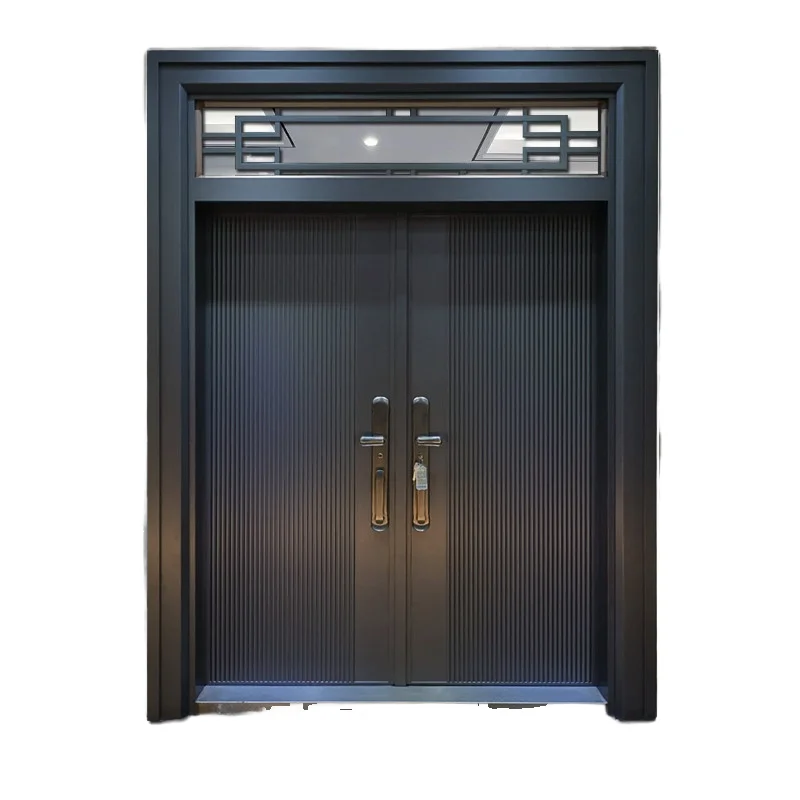 Front DoorStable Supply Double Door Self-Built House Country Villa Side Opening Aluminum Alloy Anti-Theft Entrance Door Cast Alu