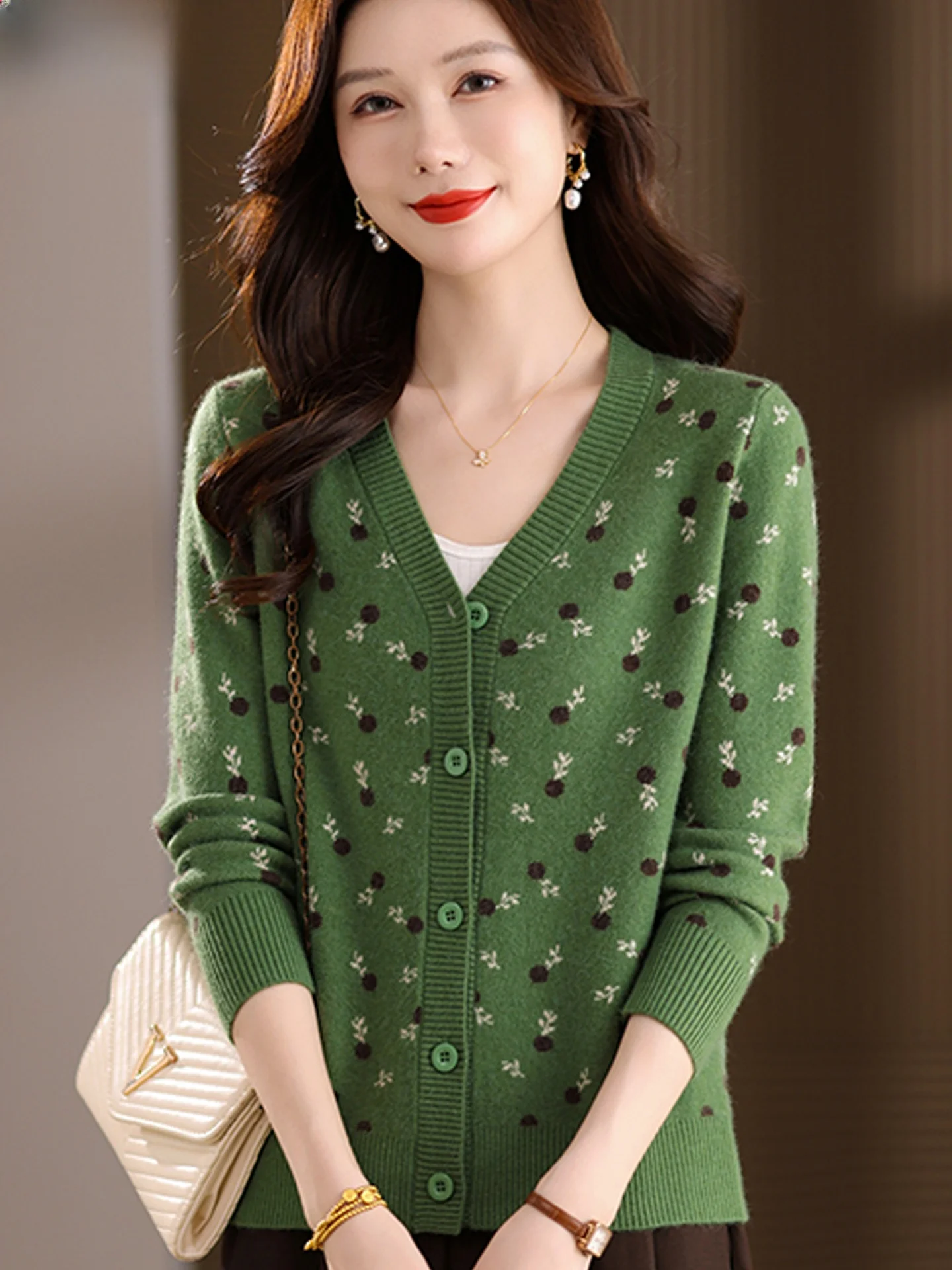 

Women's Knitted Open Cardigan Sweater V-Ne Long Sve Loose Faionable Spring Autumn New Sle Mom's Base irt Trendy Ou...