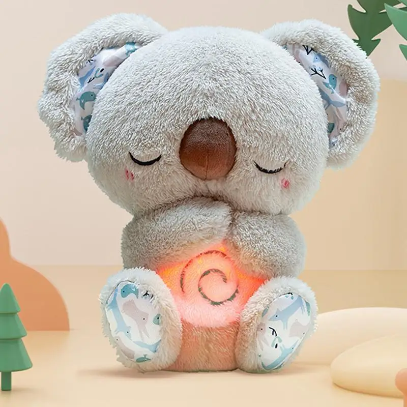 

Breathing Koala Baby Sleep Playmate Koala Musical Stuffed Plush Toy With night Light Sound Newborn Sensory Comfortable Baby Gift