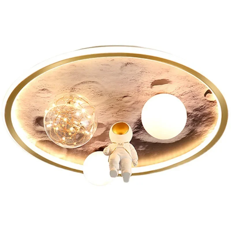 Imagem -05 - Modern Astronaut Led Candelabro de Teto Quarto de Criança Quarto Cartoon Moon Decoração de Interior Iluminação Doméstica