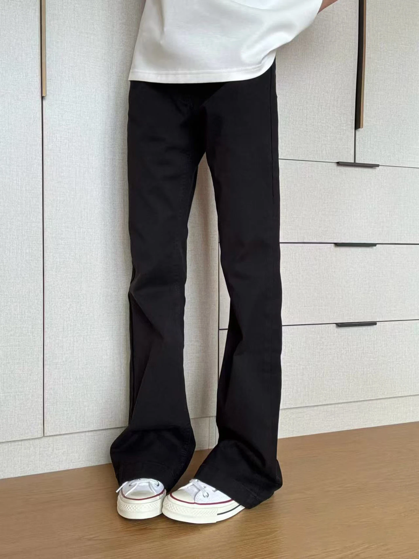 

Bla Denim Jeans Men Women Sle American High Street Vibe Extended Straight Knife Micro Flare Pants Autumn Wear