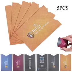 5PCS Safety Anti-theft Card Holder Anti-theft RFID Blocker Blocking Sleeve Credit Cards Protect Case Cover Card Case