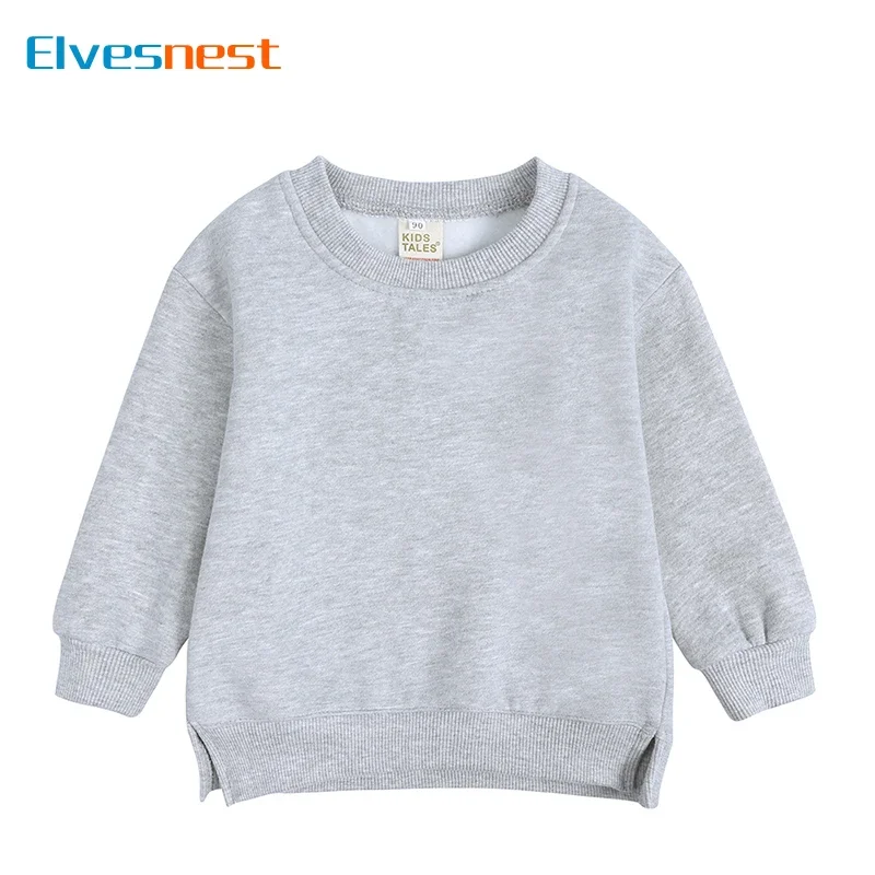 Fashion Solid Color Kids Clothes Boys Sweatshirt Cotton Long Sleeve T-shirt for Boy Spring Autumn Children\'s Hoodie 1-6 Years