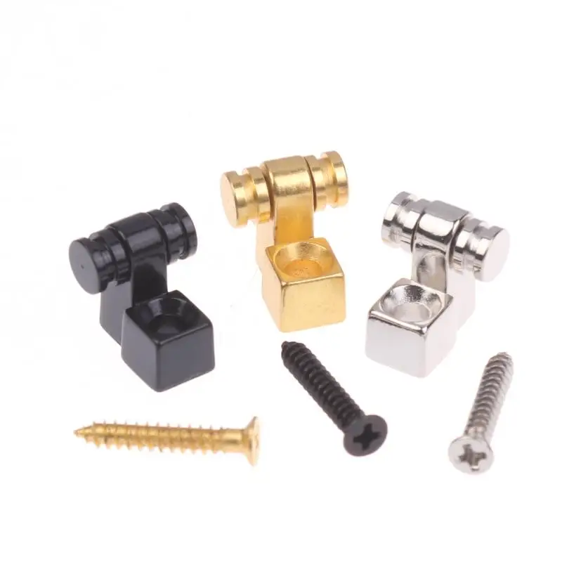【New】2Pcs DIY Accessories Electric Guitar Chrome Roller String Trees Retainer Mounting Tree Guide Silvery Black Golden