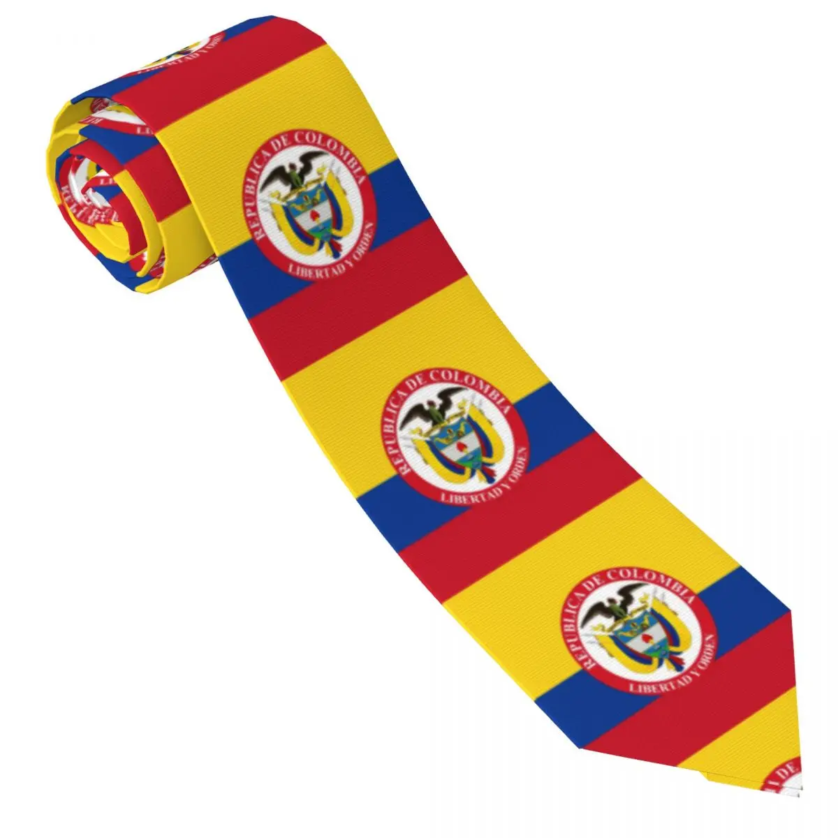 The President Colombia Flag Neckties Fashion Neck Ties for Men Accessories Gravatas Gift