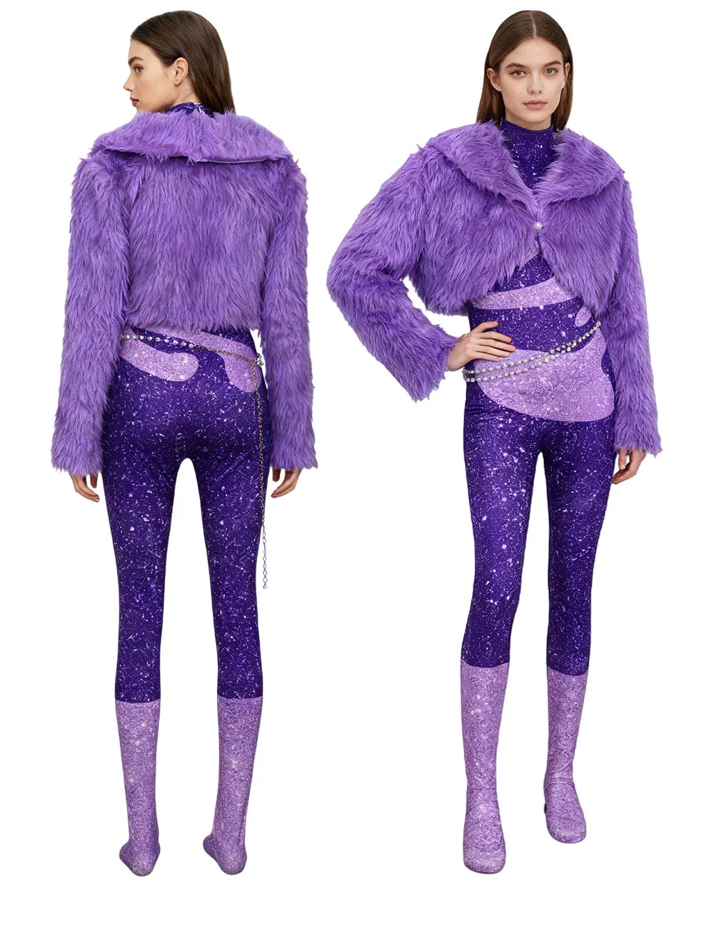 

Зоотопия Shakira Sheep Косплей Мех Фиолетовый Певица Сценический Костюм Shakira Рождественский Косплей Костюм