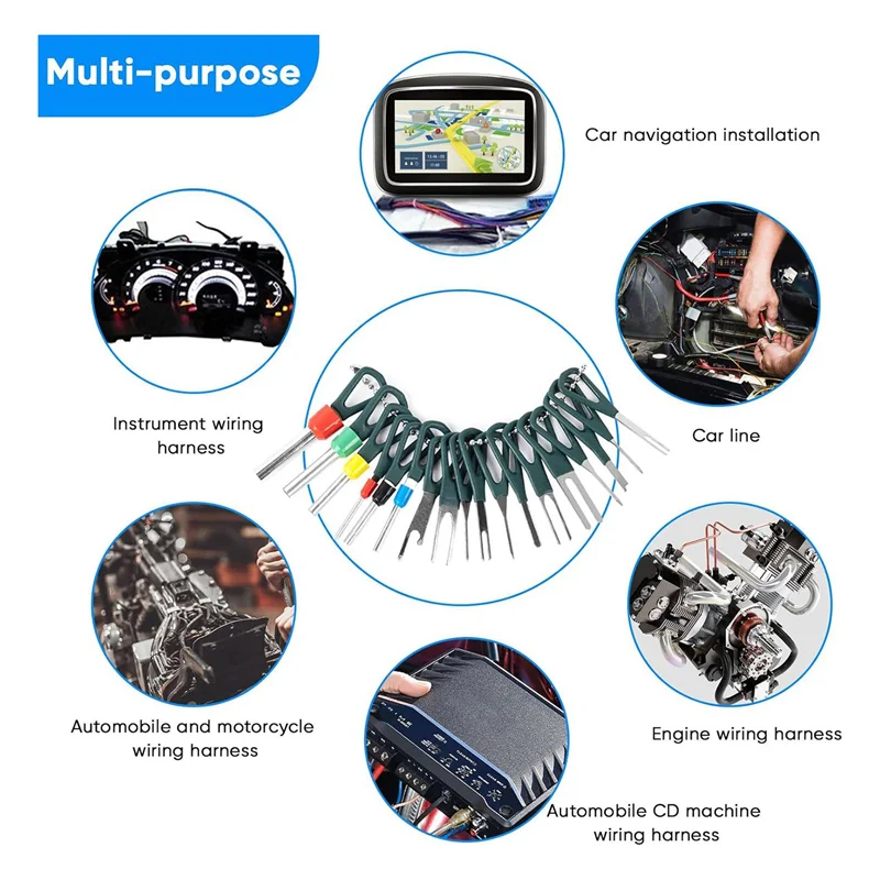 

Stable-Terminal Removal Tool Kit 172 Pcs Depinning Tool Electrical Connector Pin Removal Tool Kit Pin Extractor Tool Set