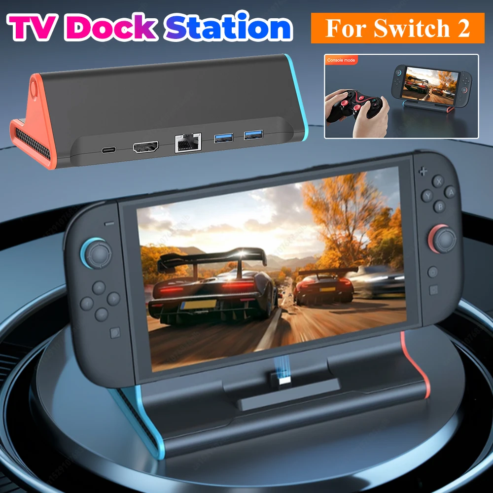 

Док-станция для телевизора 4K для игровой консоли Switch 2, док-станция с портом Type C/USB USB3.0, док-станция для быстрой зарядки для NS2