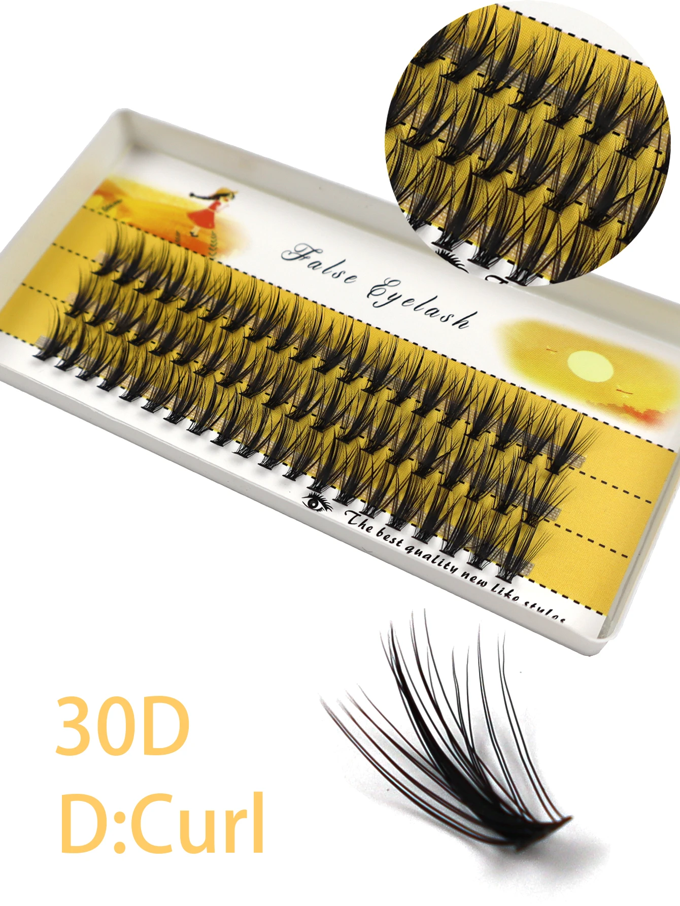Pestañas de extensión 20/30D/40D, 1 caja/60 pestañas individuales de clustes, pestañas postizas gruesas naturales, paquete de pestañas individuales